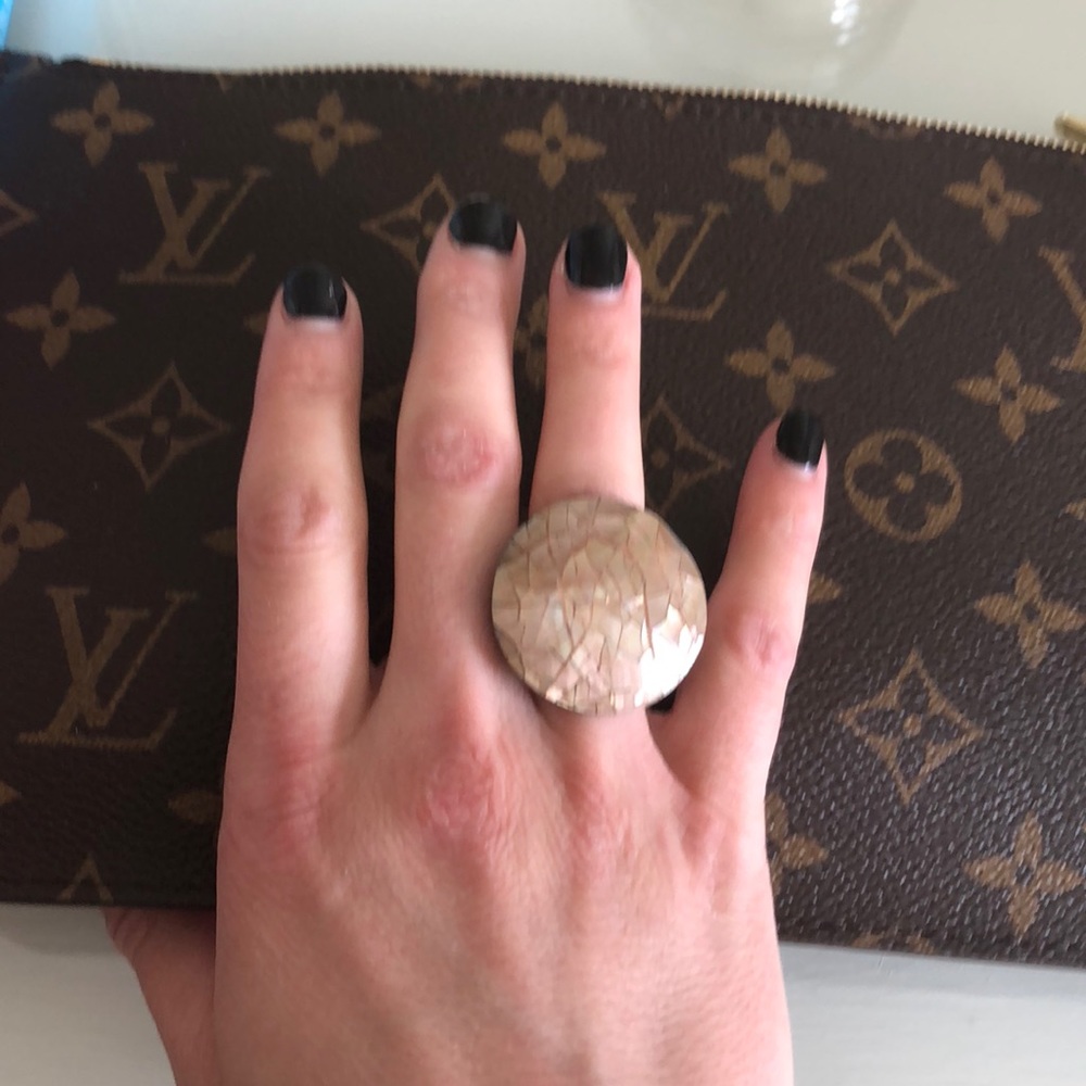 Statement ring made out of oyster shell